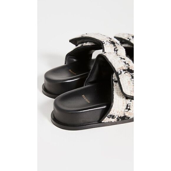 Anine Bing Sid Sandals Straps Beige Plaid Boucle Tweed 40 NEW - Picture 6 of 16